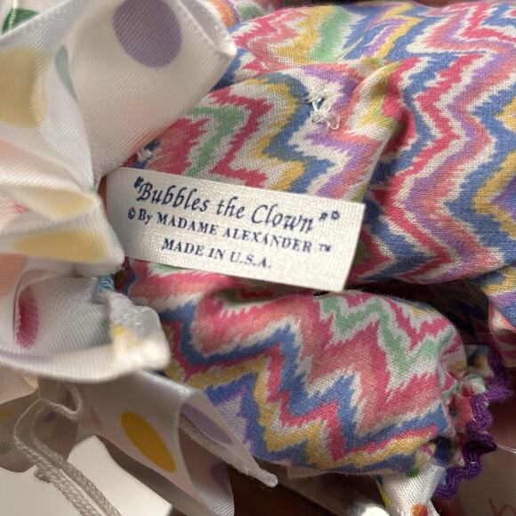 Madame Alexander Americana Collection 8" Bubbles the Clown Doll Tag - Picture 6 of 8